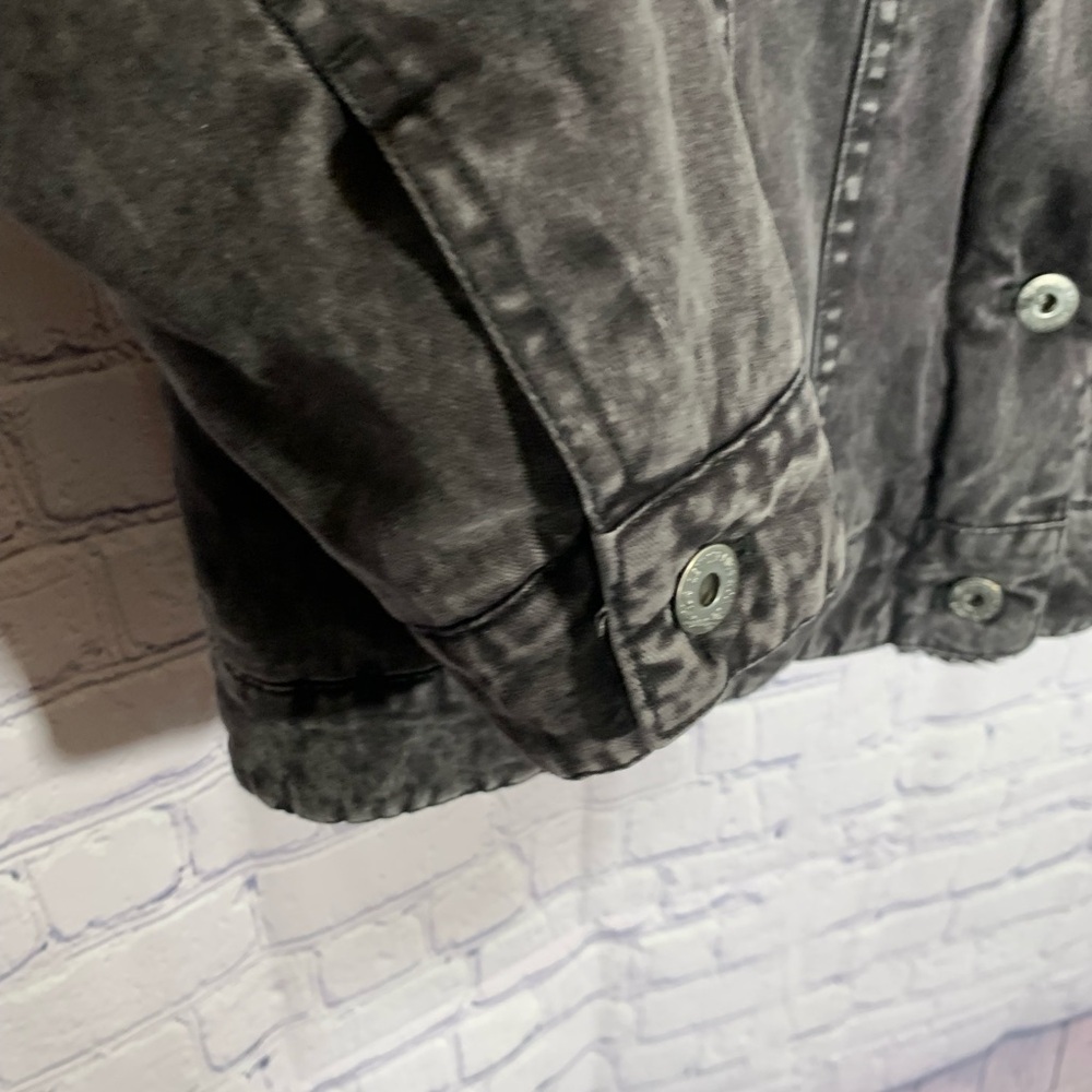 Levi's Denim Trucker Jacket Black Sherpa Lined Size S Casual Grunge Streetwear - Picture 3 of 10